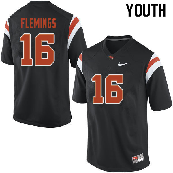 Youth #16 Champ Flemings Oregon State Beavers College Football Jerseys Sale-Black